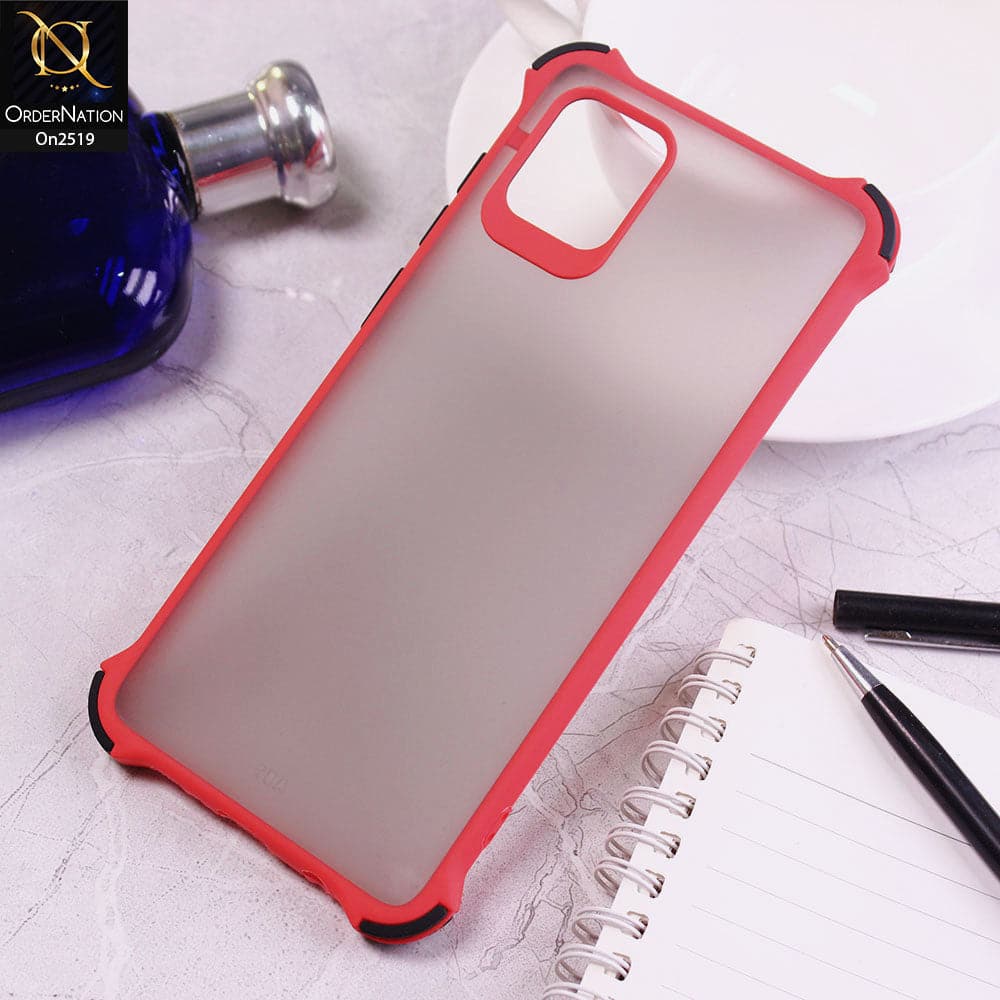 Samsung Galaxy A81 - Red - Translucent Matte Shockproof Full Camera Protection Case - SPen Hole Not Available