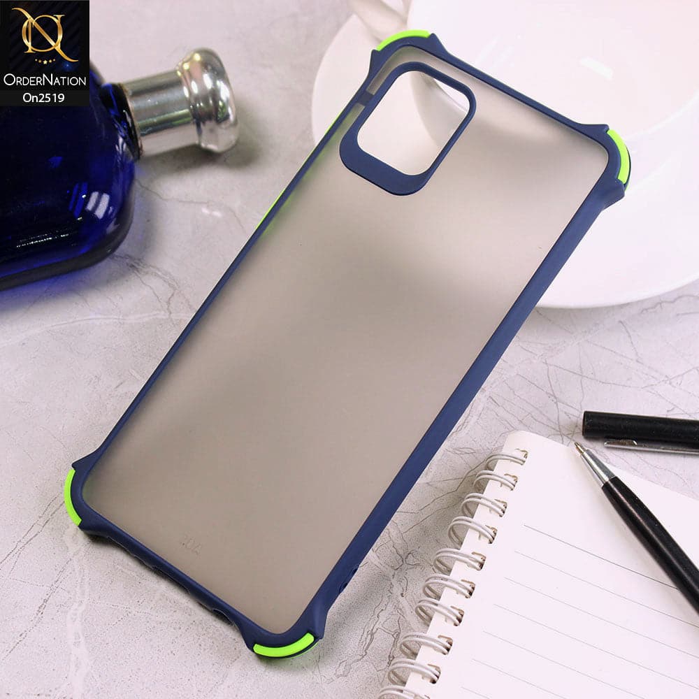 Samsung Galaxy Note 10 Lite - Blue - Translucent Matte Shockproof Full Camera Protection Case - SPen Hole Not Available