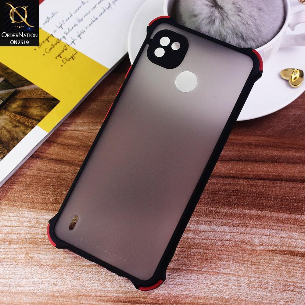Tecno Pop 4 LTE Cover - Black - Translucent Matte Shockproof Full Camera Protection Case