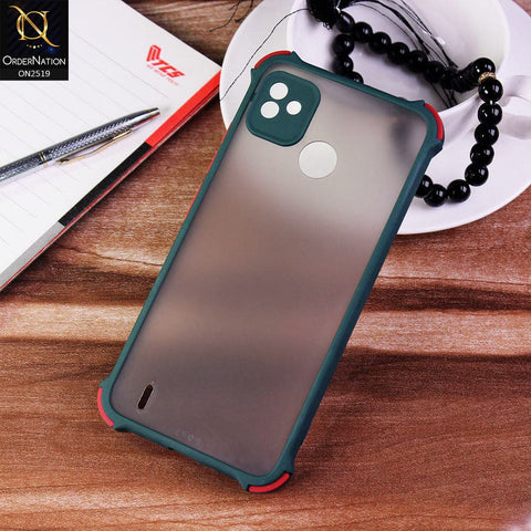 Tecno Pop 5 Cover - Dark Green - Translucent Matte Shockproof Full Camera Protection Case
