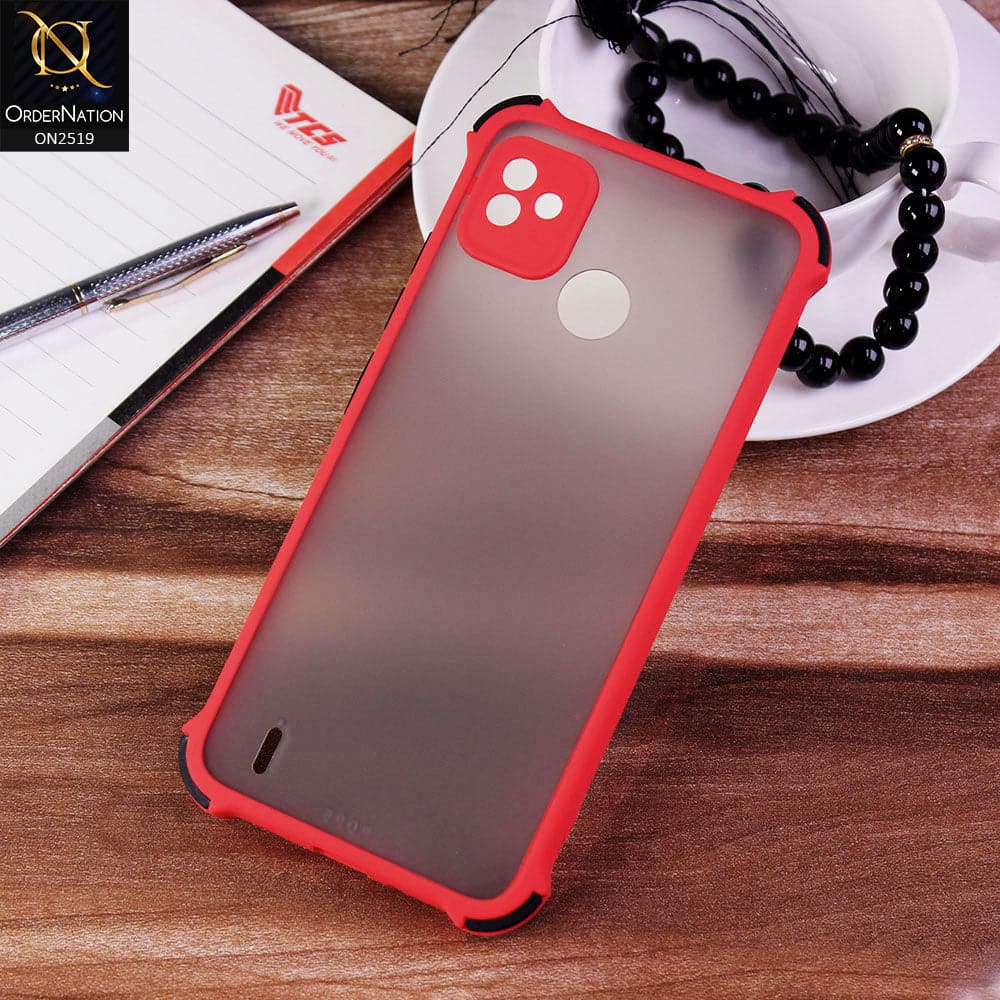Tecno Pop 5 Cover - Red - Translucent Matte Shockproof Full Camera Protection Case