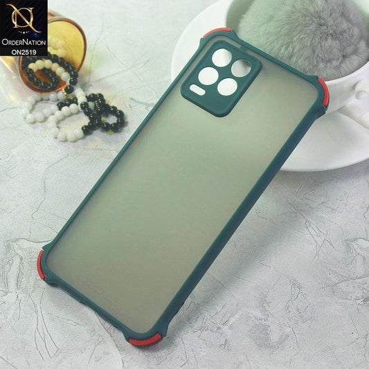 Realme 8 Cover - Dark Green - Translucent Matte Shockproof Full Camera Protection Case