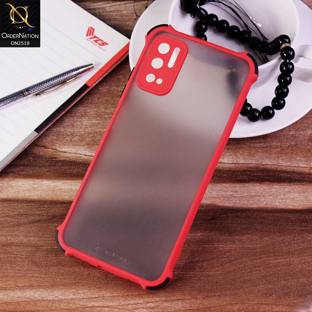 Xiaomi Redmi Note 10 5G Cover - Red - Translucent Matte Shockproof Full Camera Protection Case