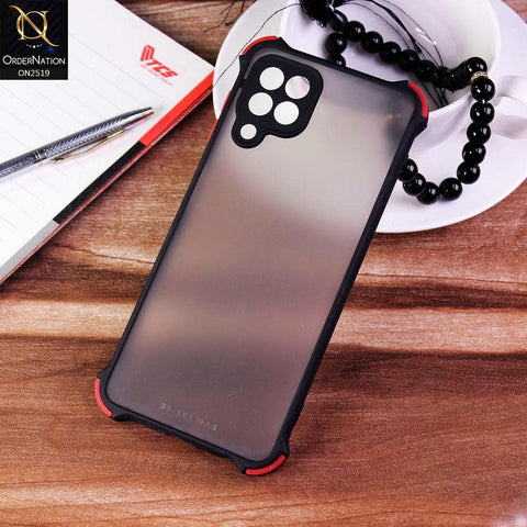 Samsung Galaxy M22 Cover - Black - Translucent Matte Shockproof Full Camera Protection Case