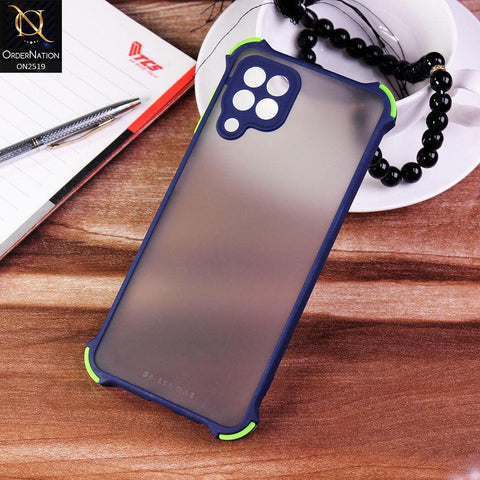 Samsung Galaxy A22 Cover - Blue - Translucent Matte Shockproof Full Camera Protection Case