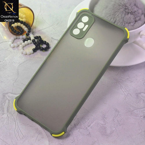 Tecno Spark 7 Cover - Light Green - Translucent Matte Shockproof Full Camera Protection Case