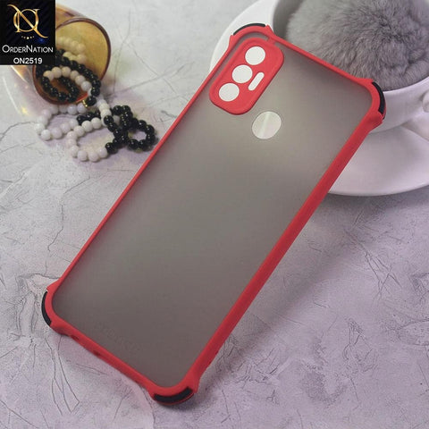 Tecno Spark 7 Cover - Red - Translucent Matte Shockproof Full Camera Protection Case
