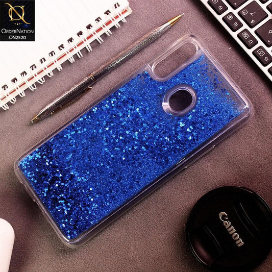 Samsung Galaxy A20s Cover - Blue - New Fashion Style Liquid Water Glitter Case