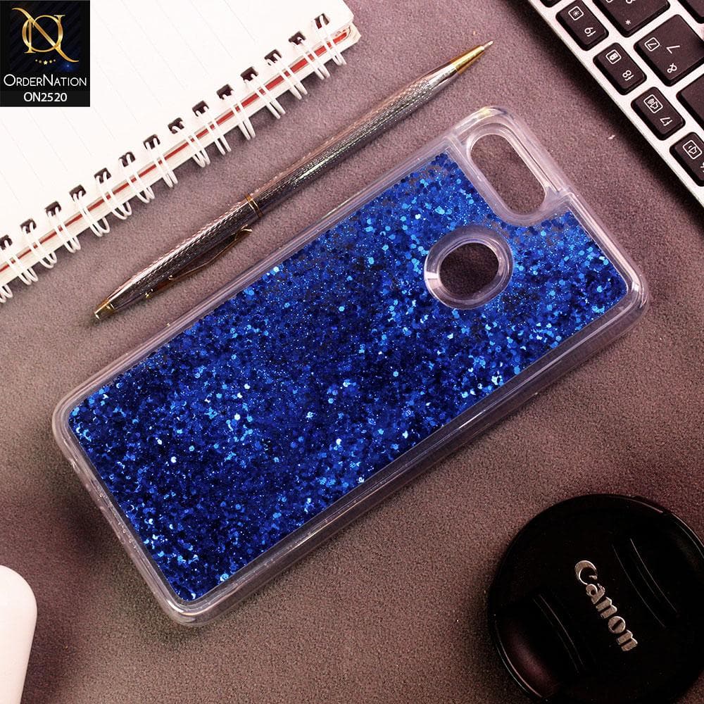 Realme 2 Pro Cover - Blue - New Fashion Style Liquid Water Glitter Case