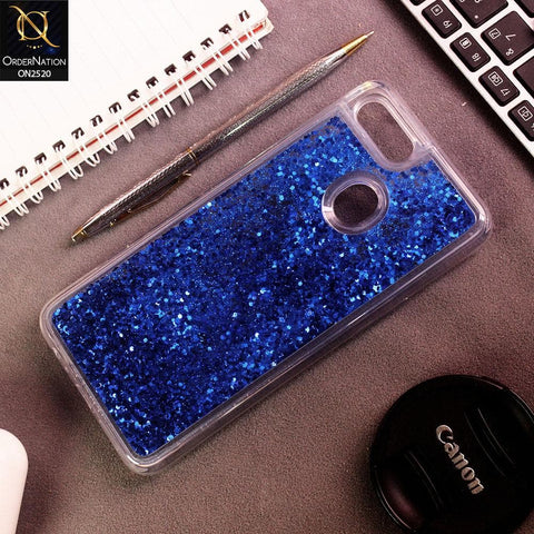 Realme 2 Pro Cover - Blue - New Fashion Style Liquid Water Glitter Case