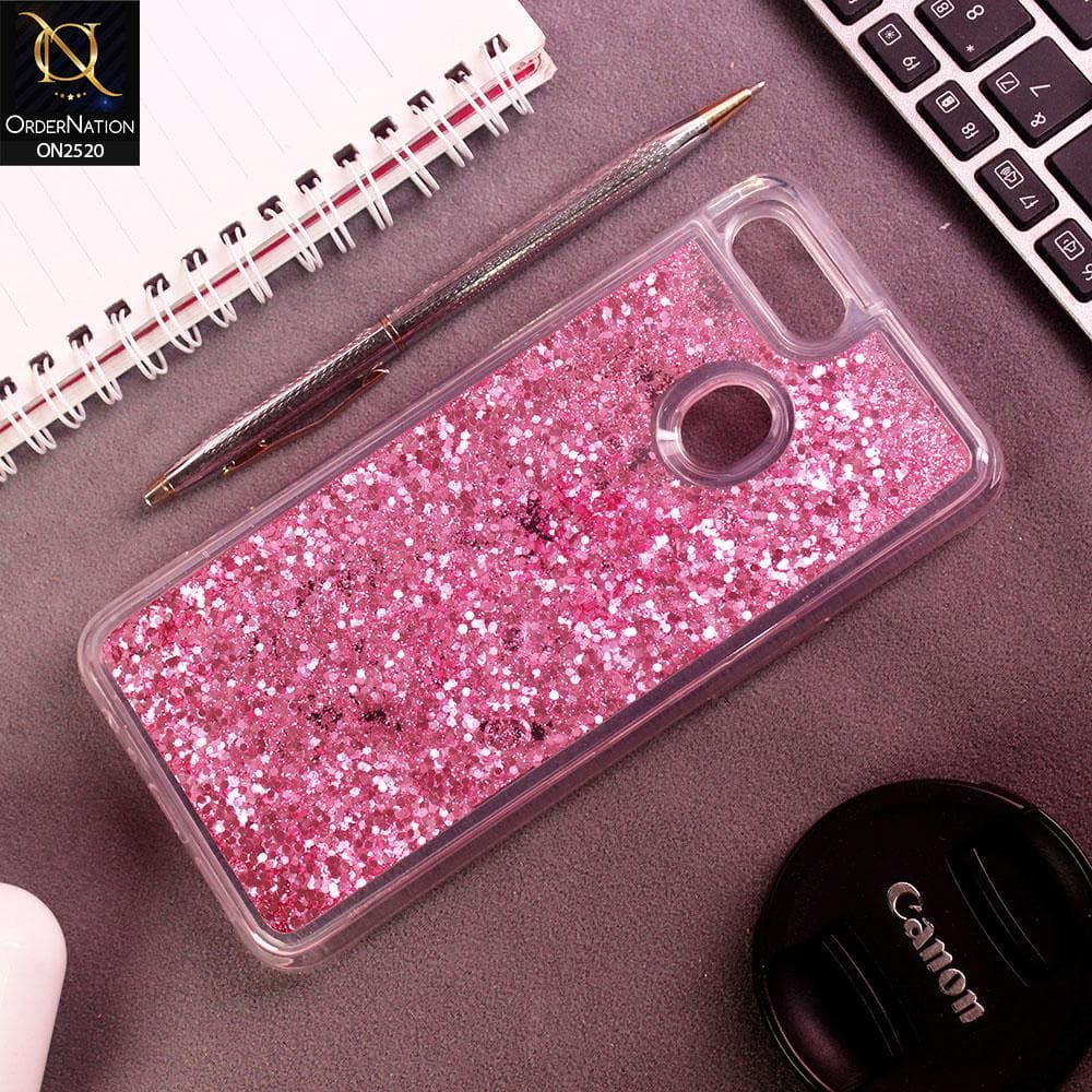 Realme 2 Pro Cover - Pink - New Fashion Style Liquid Water Glitter Case