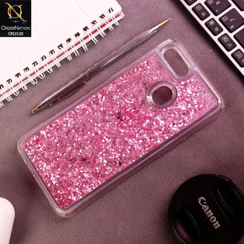Realme 2 Pro Cover - Pink - New Fashion Style Liquid Water Glitter Case