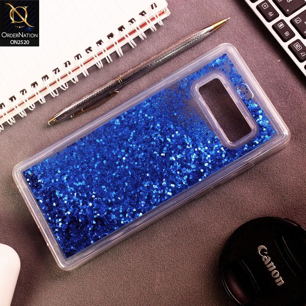 Samsung Galaxy Note 8 Cover - Blue - New Fashion Style Liquid Water Glitter Case