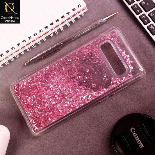 Samsung Galaxy S10 Plus Cover - Pink - New Fashion Style Liquid Water Glitter Case