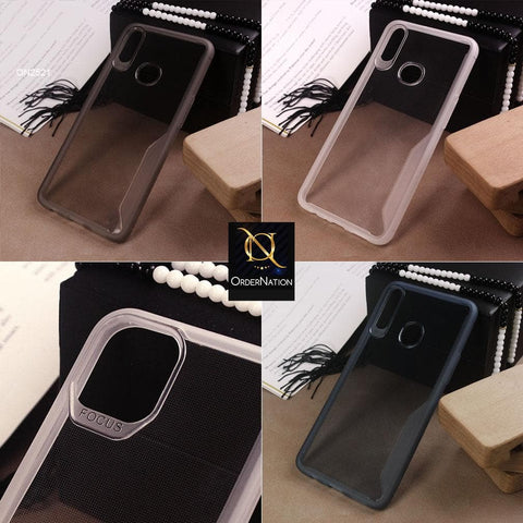 Samsung Galaxy A20s Cover - Black - Soft Silicone Stylish Matte Borders Transparent Protectie Case