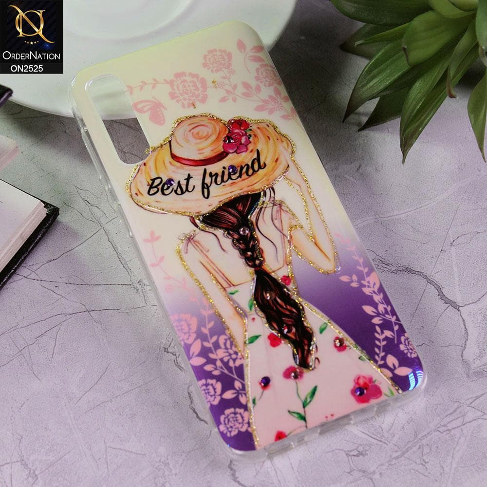 Samsung Galaxy A50 Cover - Design 2 - Girlish Fashion Style Shiny Soft Case