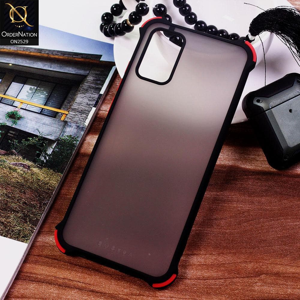 Samsung Galaxy A02s Cover - Black - Translucent Matte Shockproof Camera Ring Protection Case