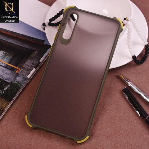 Samsung Galaxy A50s Cover - Light Green - Translucent Matte Shockproof Camera Ring Protection Case