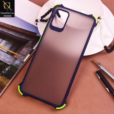 Samsung Galaxy A51 Cover - Blue - Translucent Matte Shockproof Camera Ring Protection Case