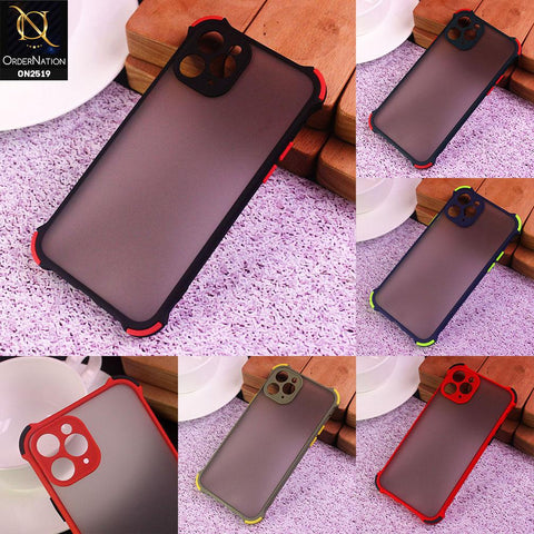 iPhone 12 Pro Cover - Black - Translucent Matte Shockproof Camera Ring Protection Case
