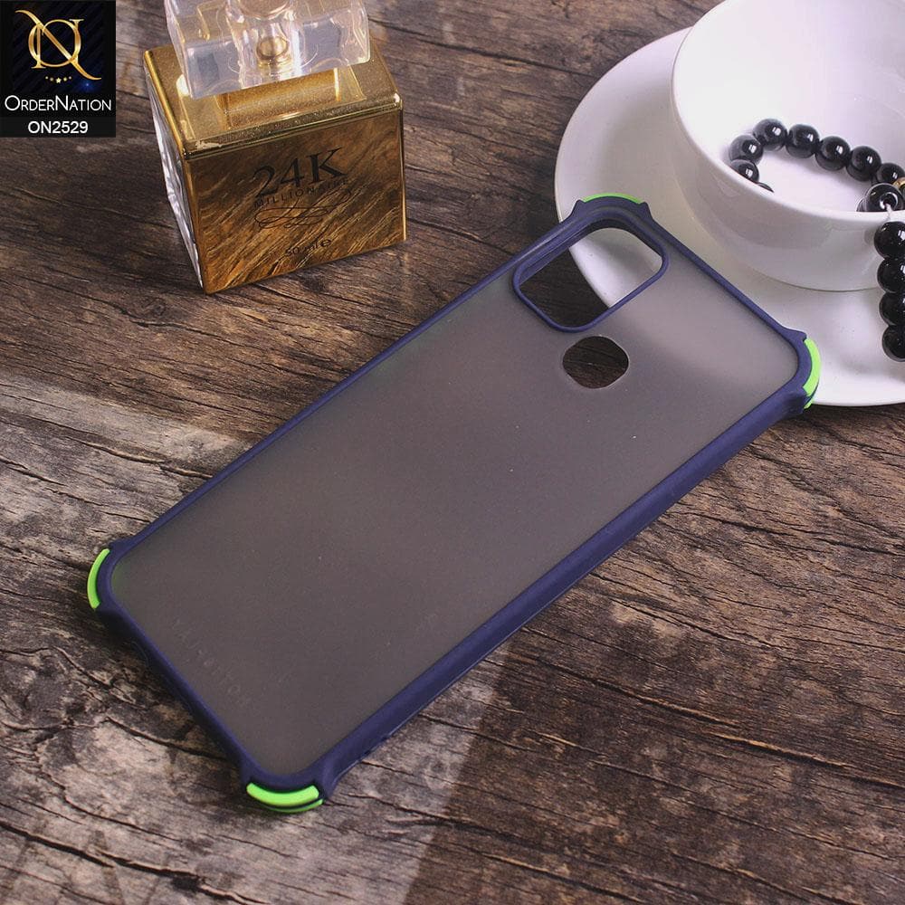 Infinix Hot 11 Play Cover - Blue - Translucent Matte Shockproof Camera Ring Protection Case