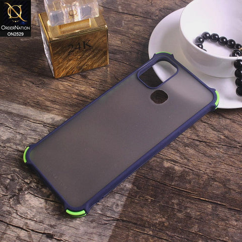 Infinix Hot 11 Play Cover - Blue - Translucent Matte Shockproof Camera Ring Protection Case