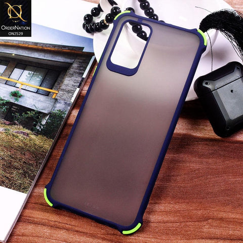 Infinix Note 8i Cover - Blue - Translucent Matte Shockproof Camera Ring Protection Case