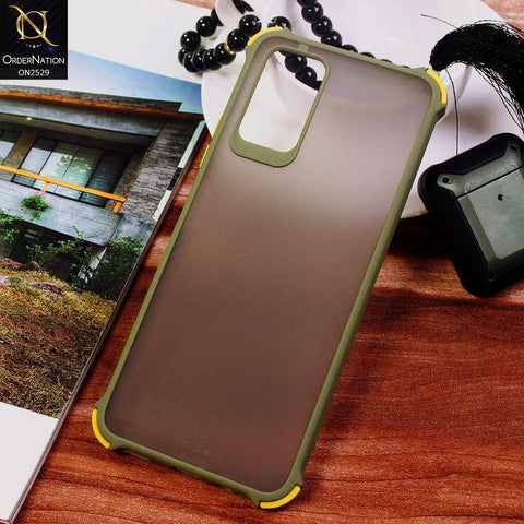 Infinix Note 8i Cover - Light Green - Translucent Matte Shockproof Camera Ring Protection Case
