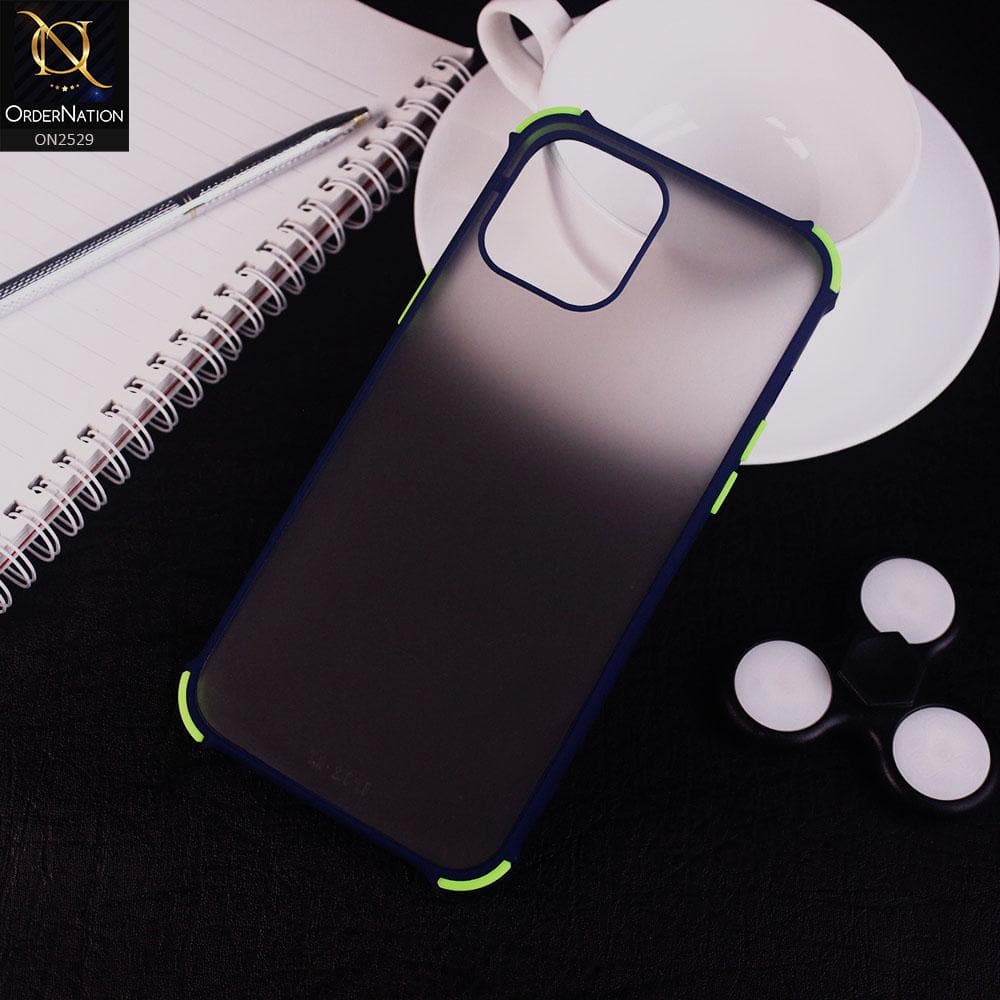 iPhone 12 Mini Cover - Blue - Translucent Matte Shockproof Camera Ring Protection Case