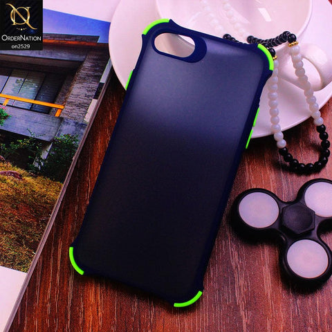 iPhone 8 / 7 - Blue - Translucent Matte Shockproof Camera Ring Protection Case