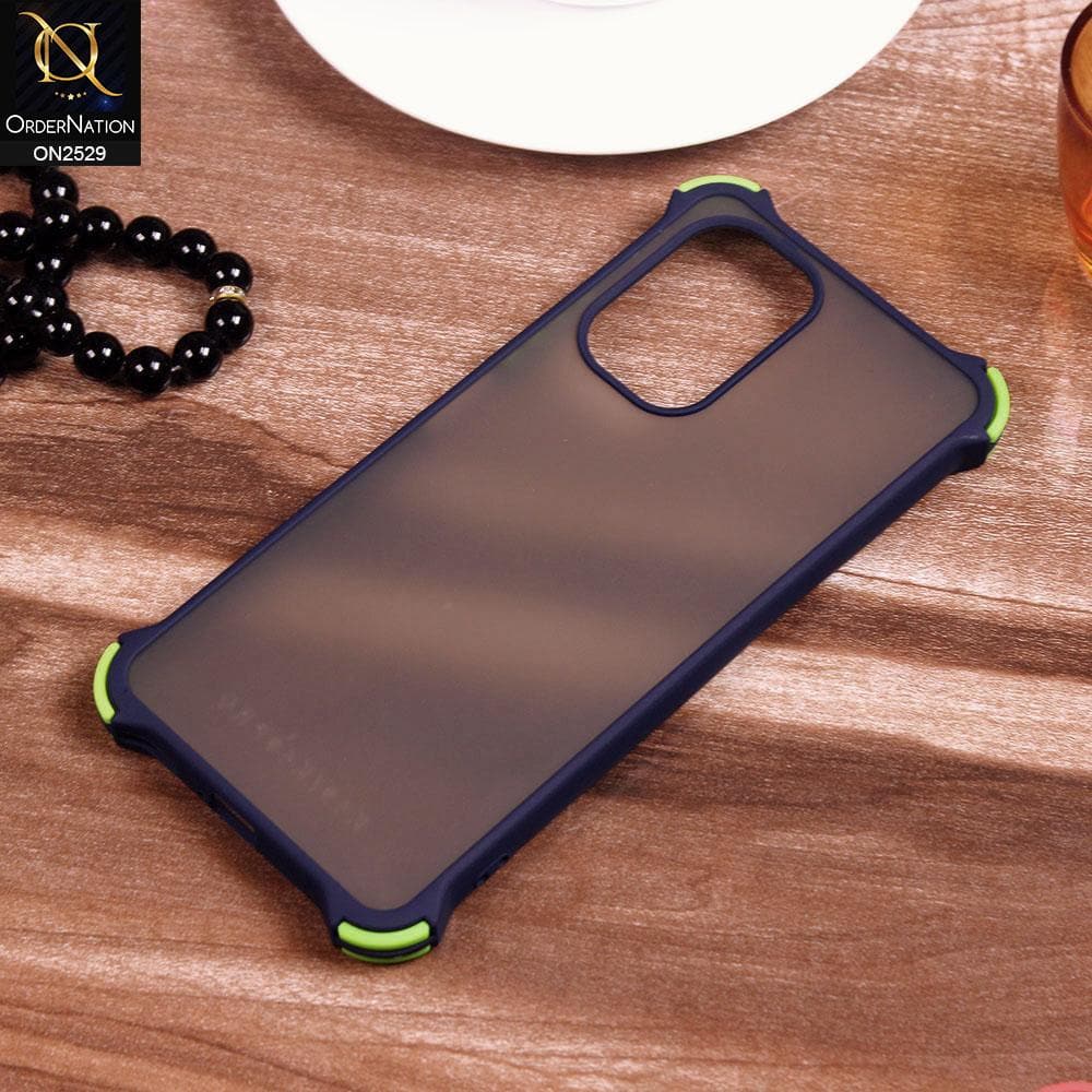 Xiaomi Poco F3 Cover - Blue - Translucent Matte Shockproof Camera Ring Protection Case