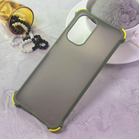 Xiaomi Poco F3 Cover - Light Green - Translucent Matte Shockproof Camera Ring Protection Case