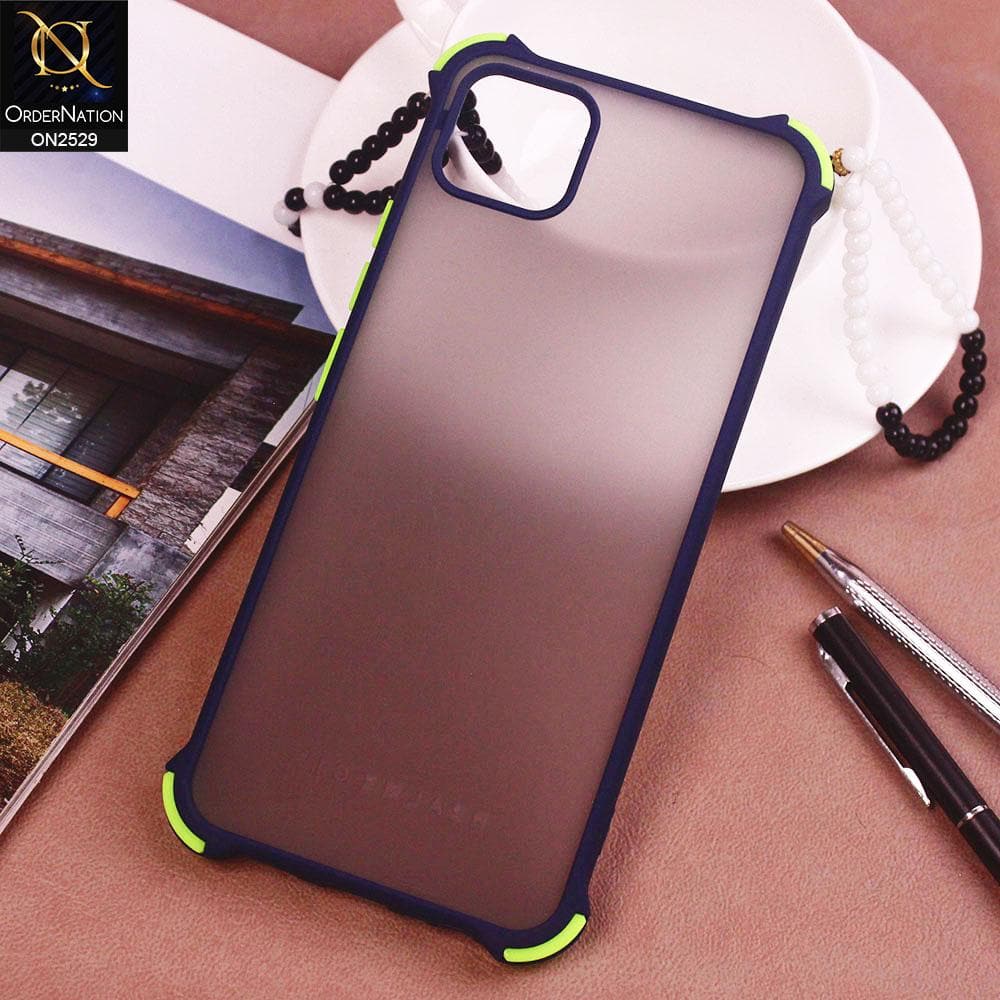 Realme C11 Cover - Blue - Translucent Matte Shockproof Camera Ring Protection Case