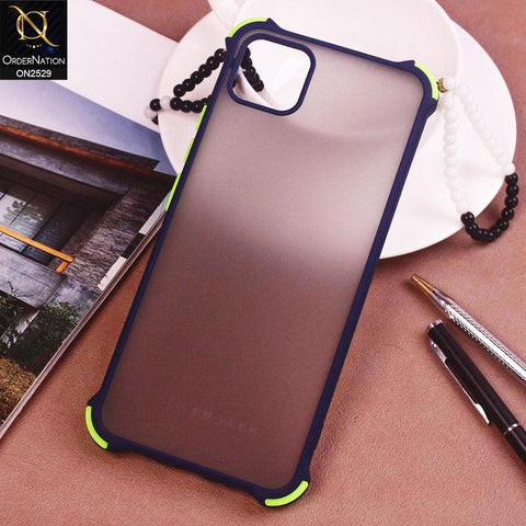 Realme C11 Cover - Blue - Translucent Matte Shockproof Camera Ring Protection Case