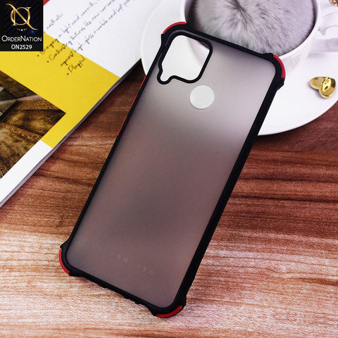 Realme C25 Cover - Black - Translucent Matte Shockproof Camera Ring Protection Case