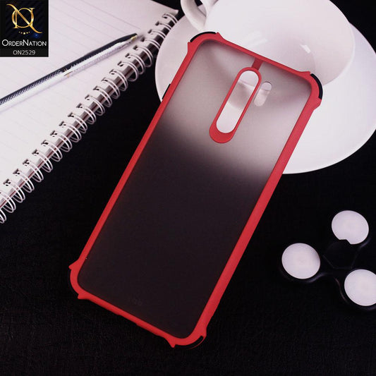 Xiaomi Poco M2 Cover - Red - Translucent Matte Shockproof Camera Ring Protection Case