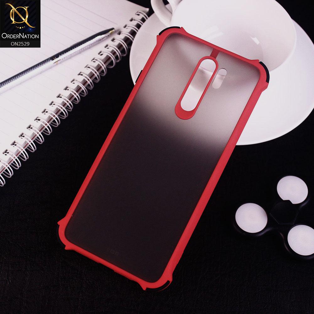 Xiaomi Redmi 9 Prime Cover - Red - Translucent Matte Shockproof Camera Ring Protection Case