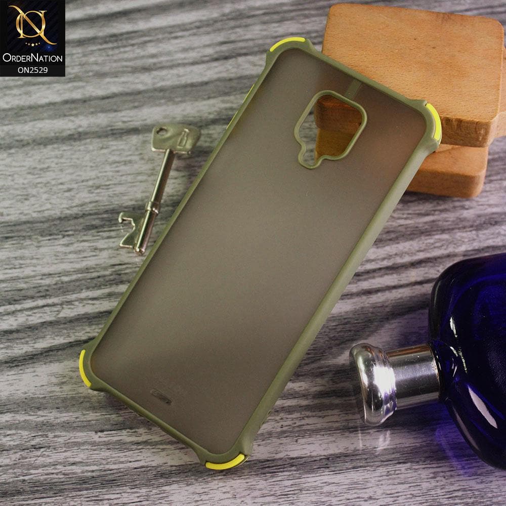 Xiaomi Redmi Note 9S Cover - Light Green - Translucent Matte Shockproof Camera Ring Protection Case