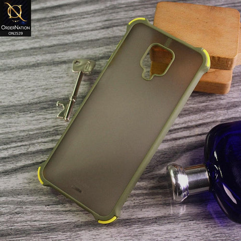 Xiaomi Redmi Note 9S Cover - Light Green - Translucent Matte Shockproof Camera Ring Protection Case