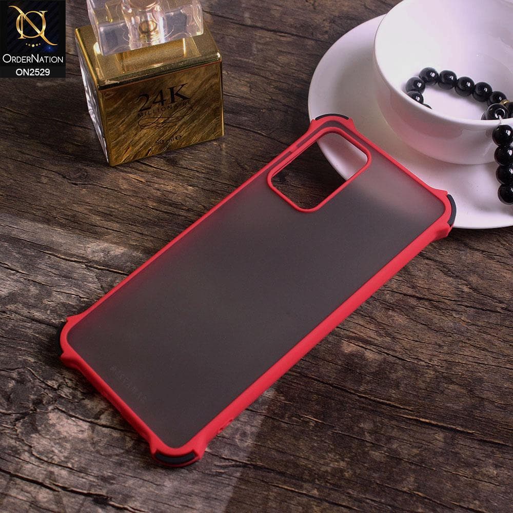 Samsung Galaxy A52s 5G Cover - Red - Translucent Matte Shockproof Camera Ring Protection Case