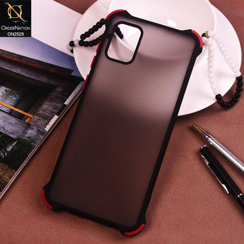 Samsung Galaxy A31 Cover - Black - Translucent Matte Shockproof Camera Ring Protection Case