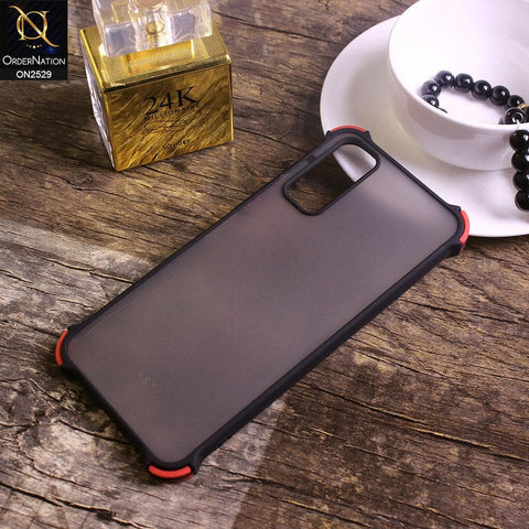 Vivo Y20A Cover - Black - Translucent Matte Shockproof Camera Ring Protection Case