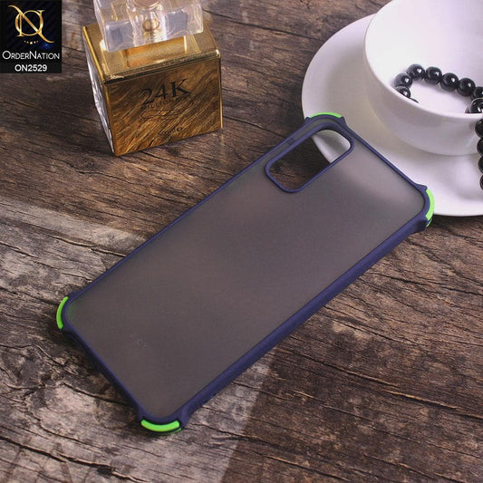 Vivo Y20i Cover - Blue - Translucent Matte Shockproof Camera Ring Protection Case