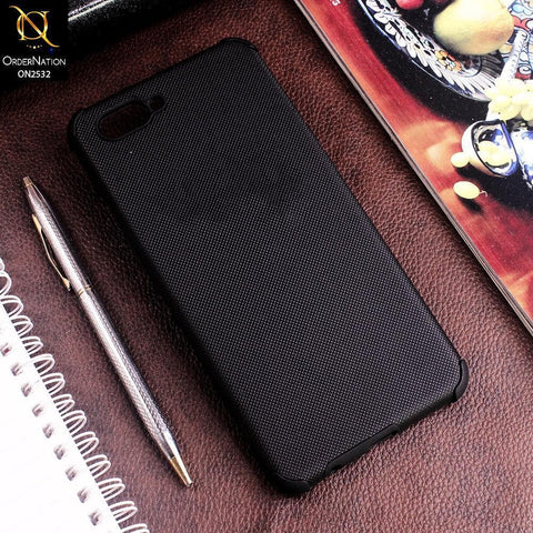 Oppo A3s Cover - Black - New Stylish Feelable Dotted Texture Soft Case