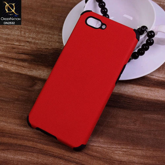 Oppo A3s Cover - Red - New Stylish Feelable Dotted Texture Soft Case