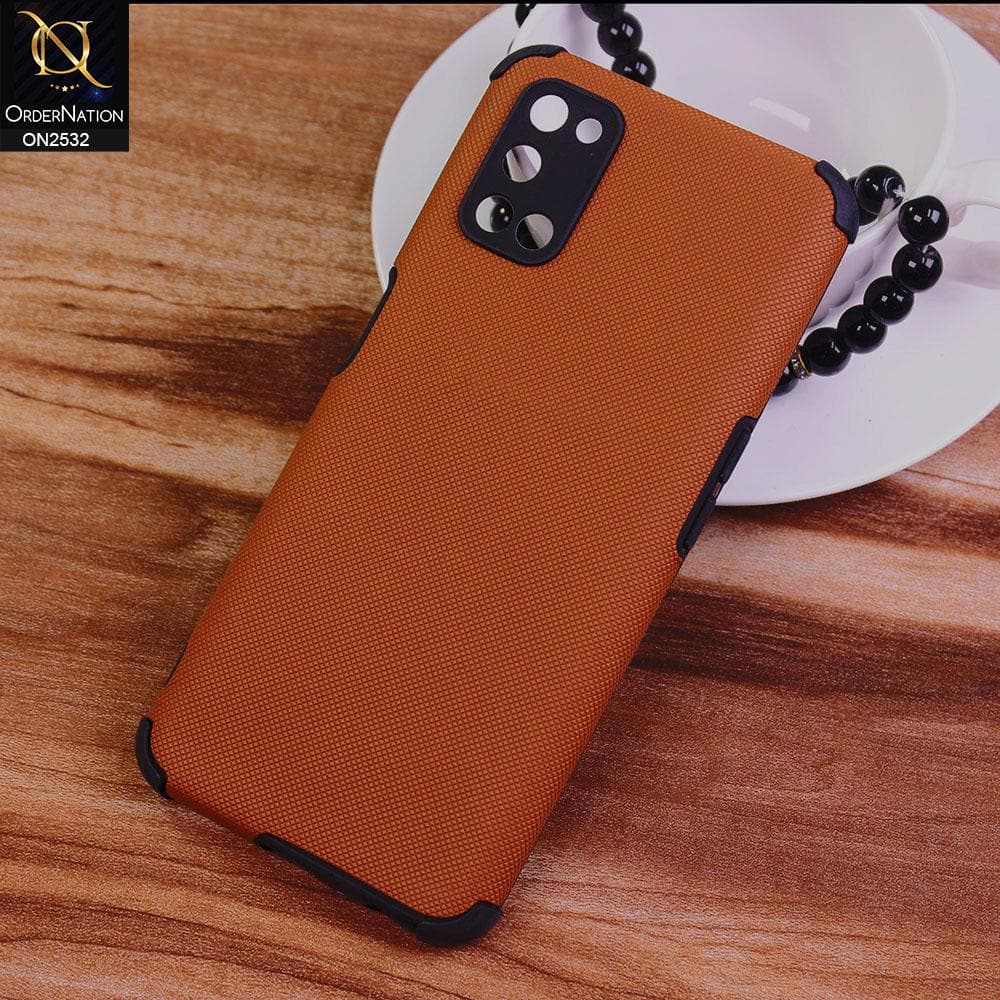 Oppo A92 Cover - Brown - New Stylish Feelable Dotted Texture Soft Case