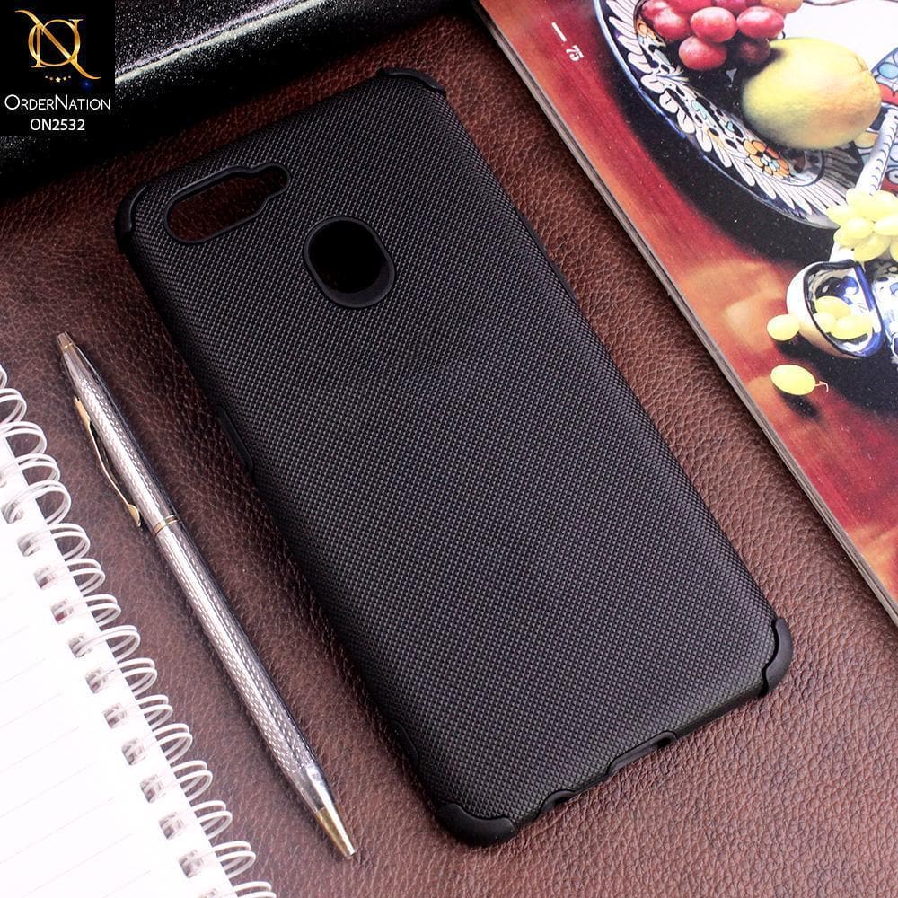 Oppo A5s Cover - Black - New Stylish Feelable Dotted Texture Soft Case