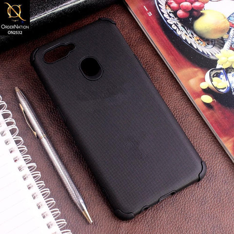 Oppo A12s Cover - Black - New Stylish Feelable Dotted Texture Soft Case