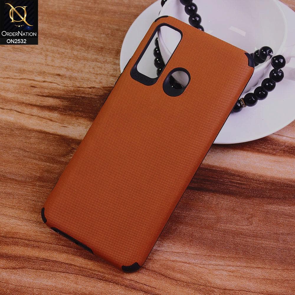 Tecno Camon 15 Cover - Brown - New Stylish Feelable Dotted Texture Soft Case