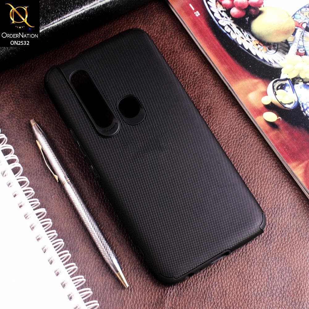 Tecno Camon 15 Pro Cover - Black - New Stylish Feelable Dotted Texture Soft Case